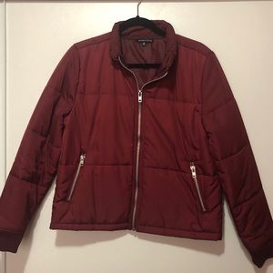 Burgundy Puffer Jacket